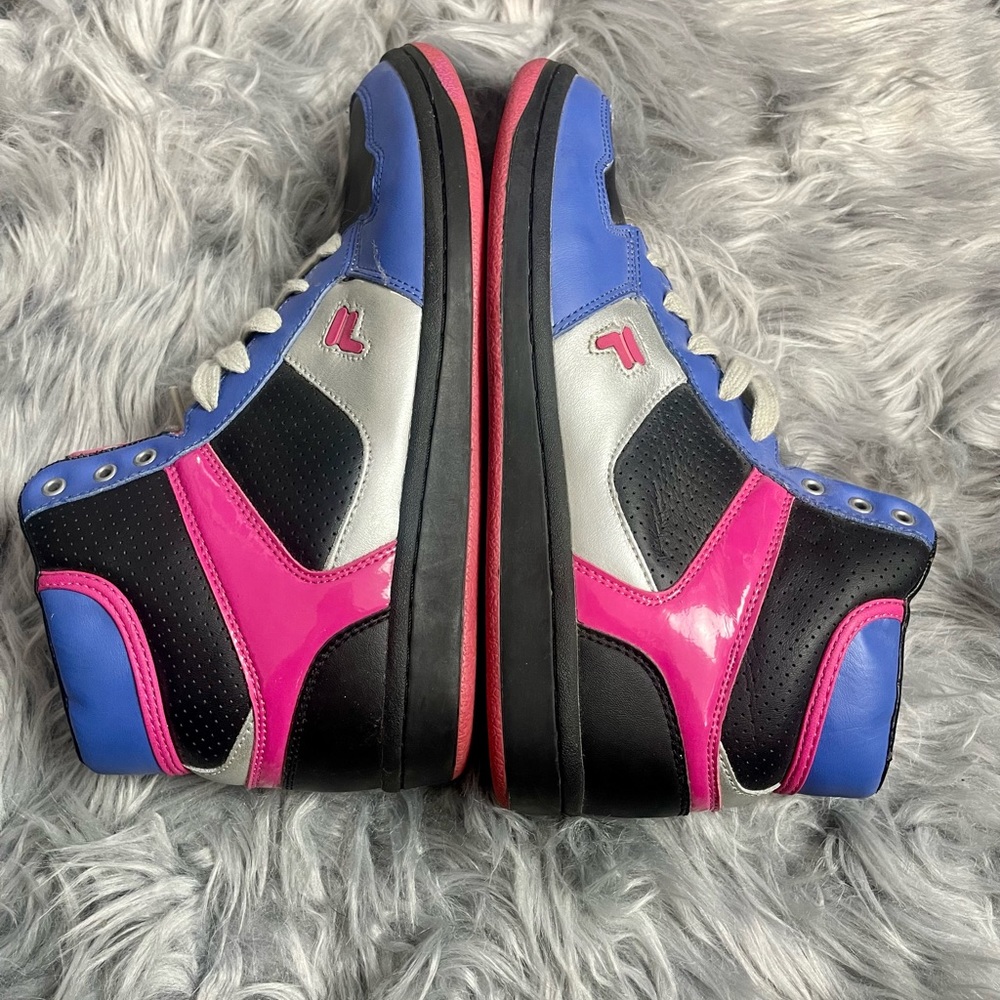 Fila high tops size 9 blue pink and black